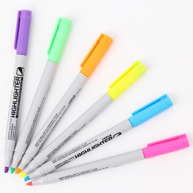 Tianfeng 27 highlighter, a six-color fine highlighter for foreign trade, is a pen manufacturer in Wenzhou Specification drawing