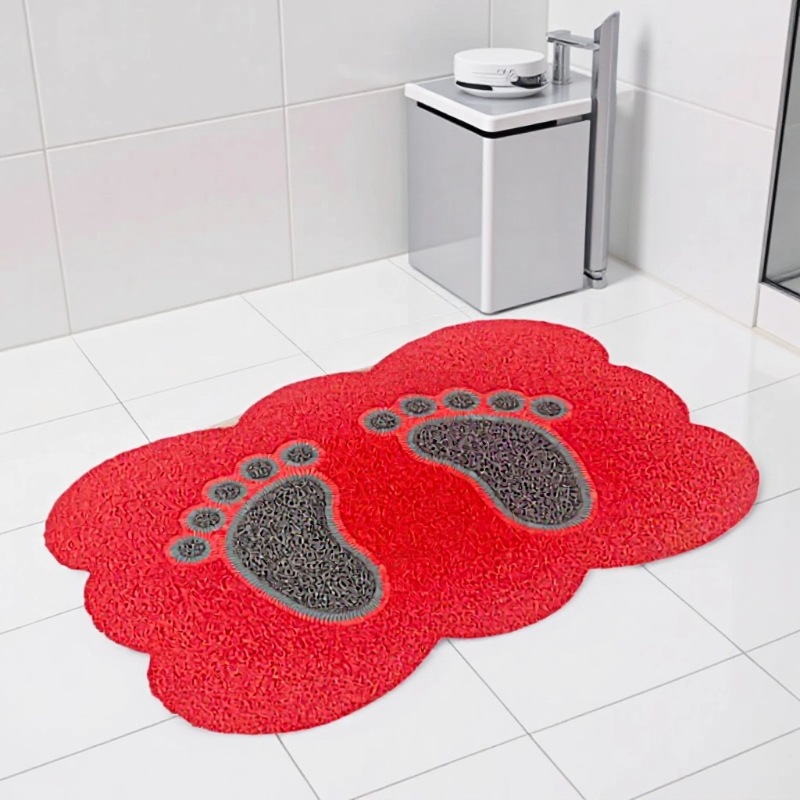 Special-shaped silk ring bathroom floor mat, PVC entrance door floor mat, anti-slip mat, foot mat, door mat, bathroom carpet details Picture