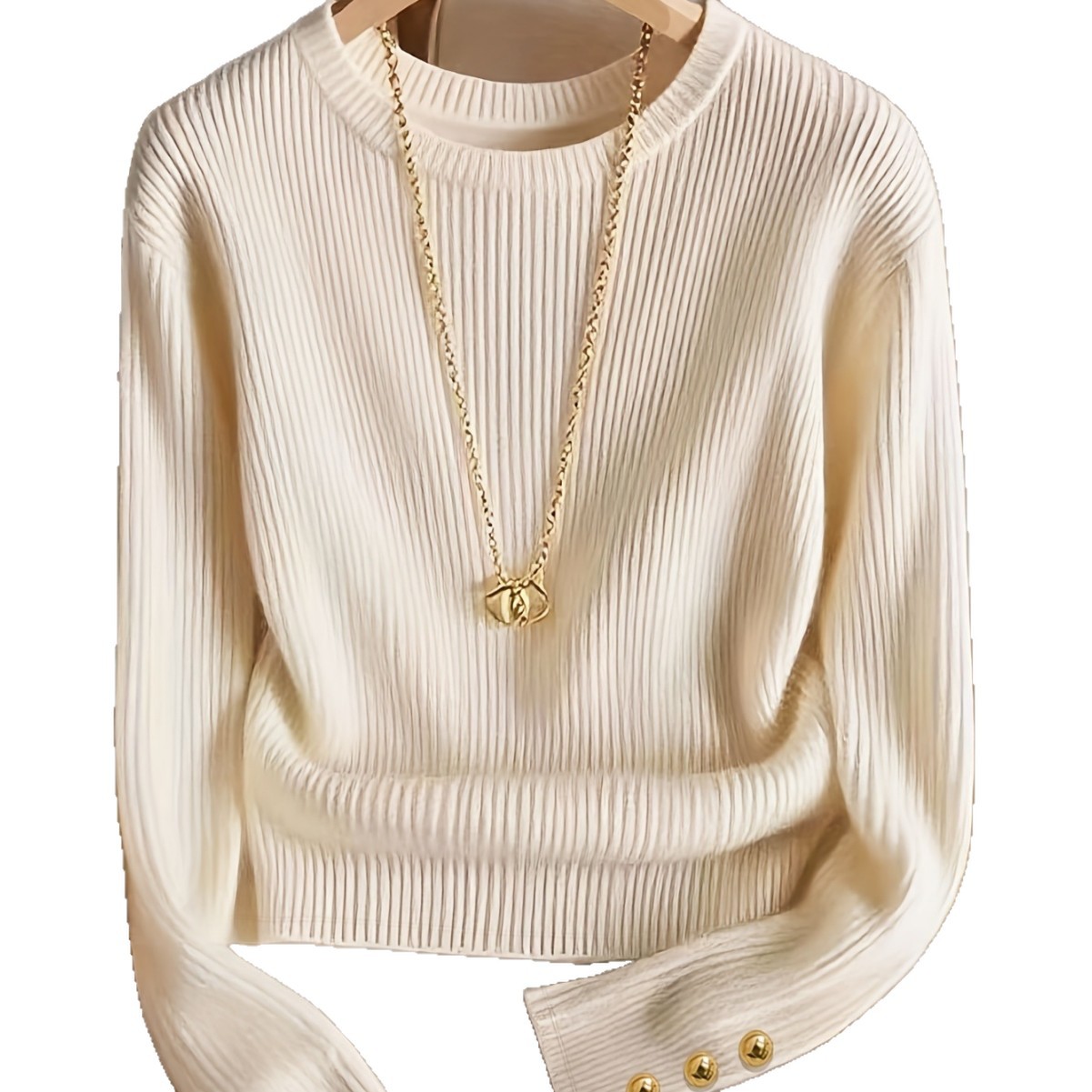 New cross-border European and American knitted long-sleeved T-shirts for Amazon's foreign trade women's clothing in stock Item Picture