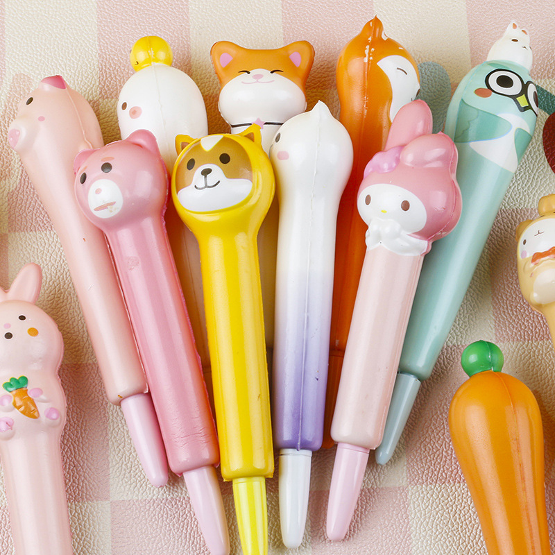 Creative high-appearance-level sponge pen case cartoon doll student-specific smooth quick-drying gel pen details Picture