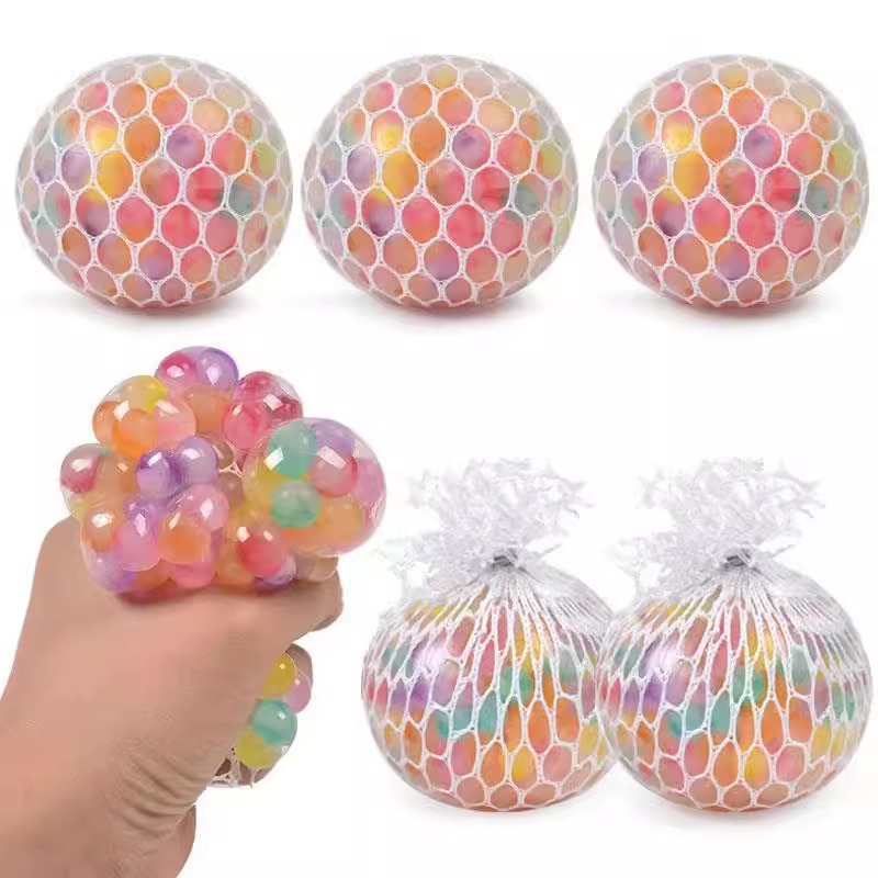 Creative healing seven-color bead kneading fun to relieve stress, vent and relieve pressure, small toys to relieve boredom, grape ball gifts Specification image