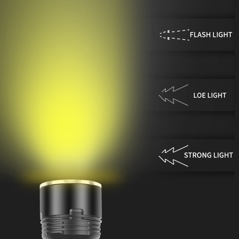 مصباح يدوي يعمل بالضوء الأصفر مع سبائك الألومنيوم من نوع "LED"، يعمل بغطس يعمل ضوئي قوي يعمل بالغاز XHP70 عبر الحدود Item Picture