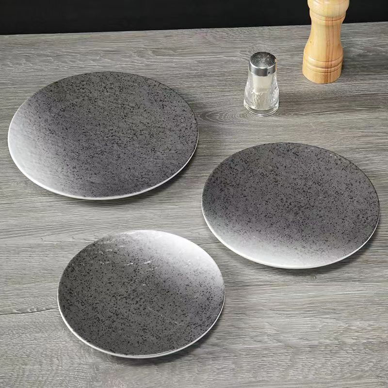 Melamine, a popular Western restaurant steak plate, a creative imitation porcelain plastic plate, a commercial hotel serving plate, and a cold dish plate for banquets details Picture