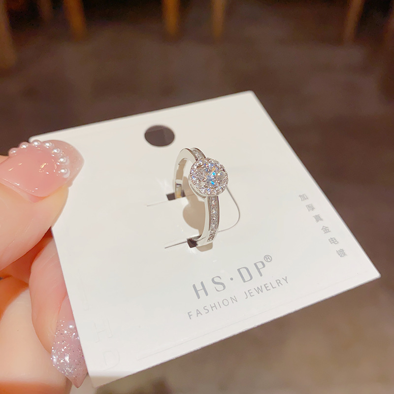 This light luxury, high-end, elegant and refined zircon open ring is a unique and fashionable jewelry accessory with a niche design for women Specification image