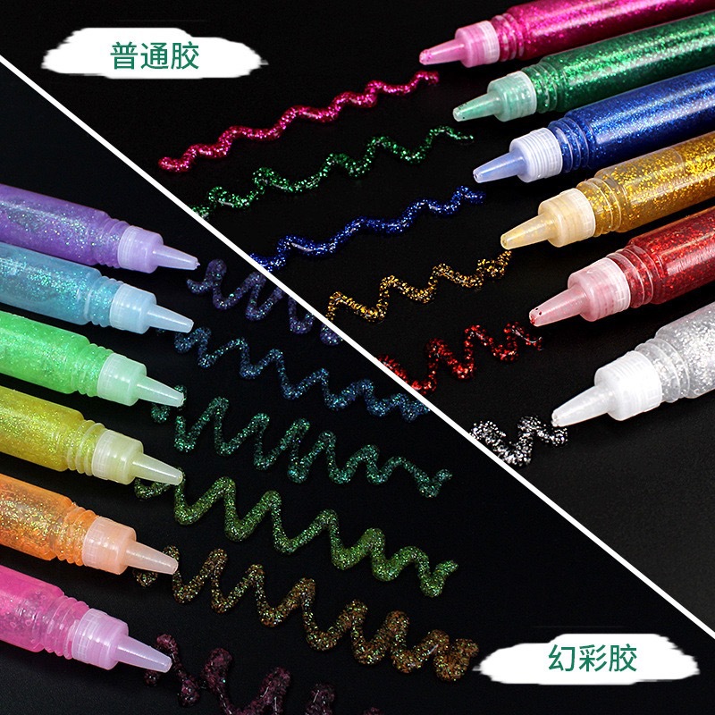 Seven color powder pegamento serie color flash pegamento botella de agua uñas pila taladro desgaste resina taladro europa y américa hecho a mano mano pura uñas accesorios details Picture