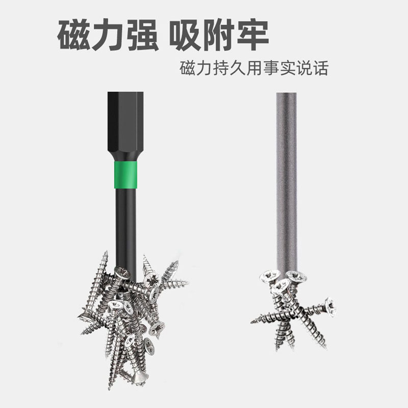 Black cross-shaped impact screwdriver, hand drill, screwdriver tool, hexagonal handle, strong magnetic electric screw, screwdriver tip, screwdriver head details Picture