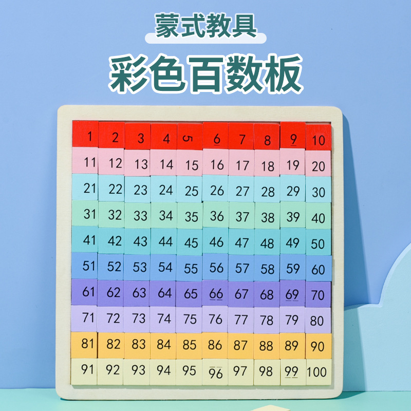 儿童启蒙百数板小学生认知数字蒙氏教具九九乘法表加减法算数玩具