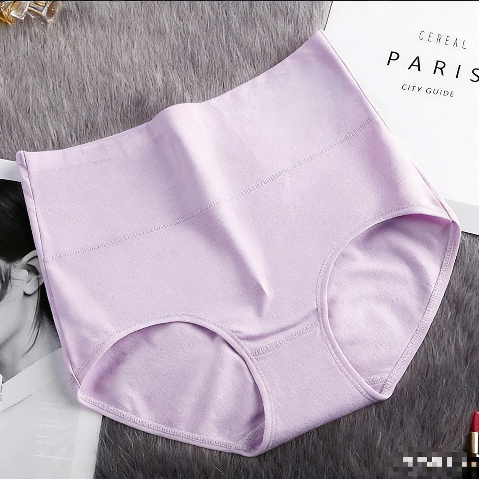 All-cotton women's high-waisted triangle pants, seamless, belly cinching, buttocks lifting, solid color manufacturer wholesale women's pure cotton underwear