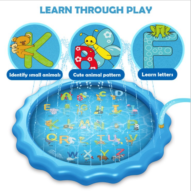 Factory wholesale and retail 170CM letter water spray pads, children's outdoor entertainment water play pools, inflatable sea water pools Application Scenario