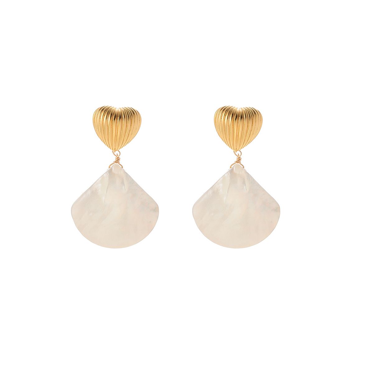 Abalone and shellfish fan-shaped tassel earrings, a light luxury and high-end French retro earring, are fashionable and versatile, and are not picky about the wearer Item Picture