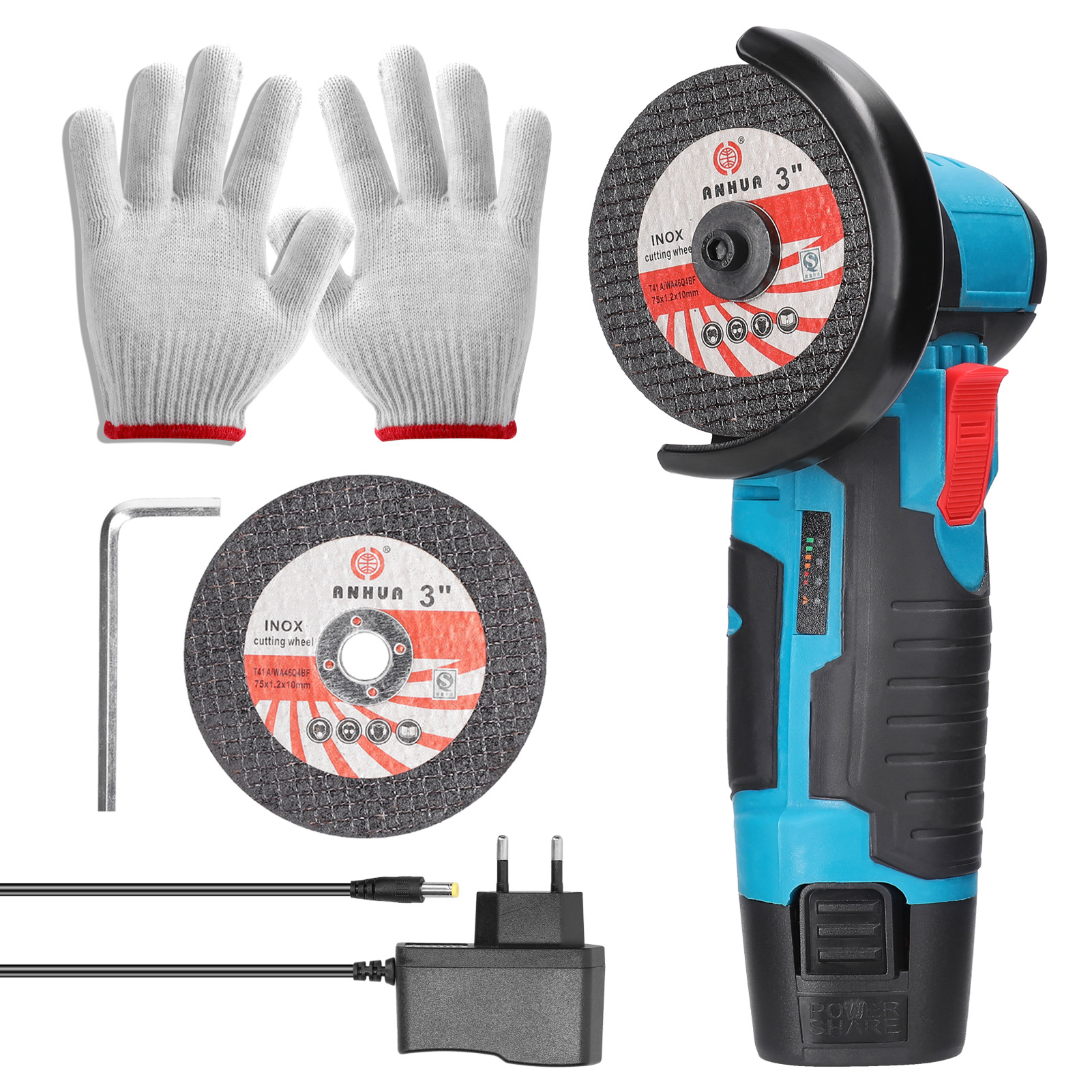 E21147 small Angle grinder 12V Specification drawing