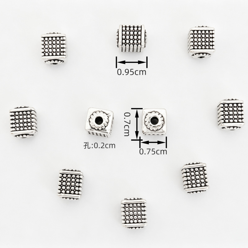 diy silver alloy spacer beads wholesale, keychains, car hangers, accessories, alloy silver loose beads bracelets, stringing beads Item Picture