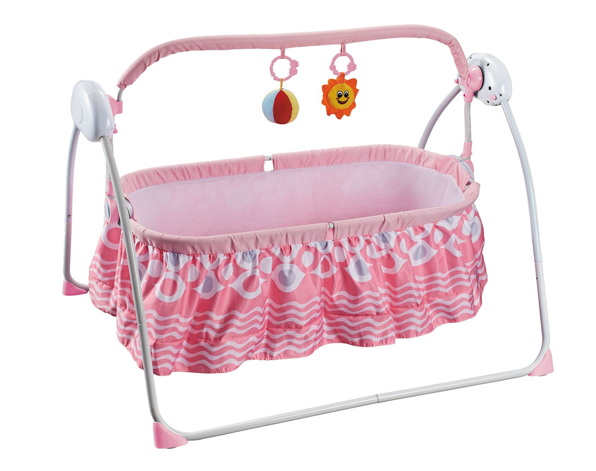 Newborn baby's electric cradle bed, a perfect tool for taking care of and soothing kids, foldable remote control bed details Picture