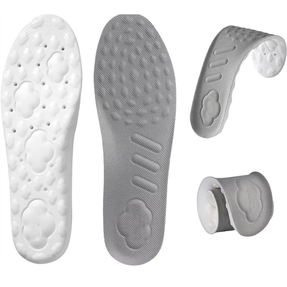 Venta directa de fábrica espuma pu alta bala cómodo pisar fee sensación de nube masaje se puede cortar baloncesto deportes plantilla para hombres y mujeres details Picture