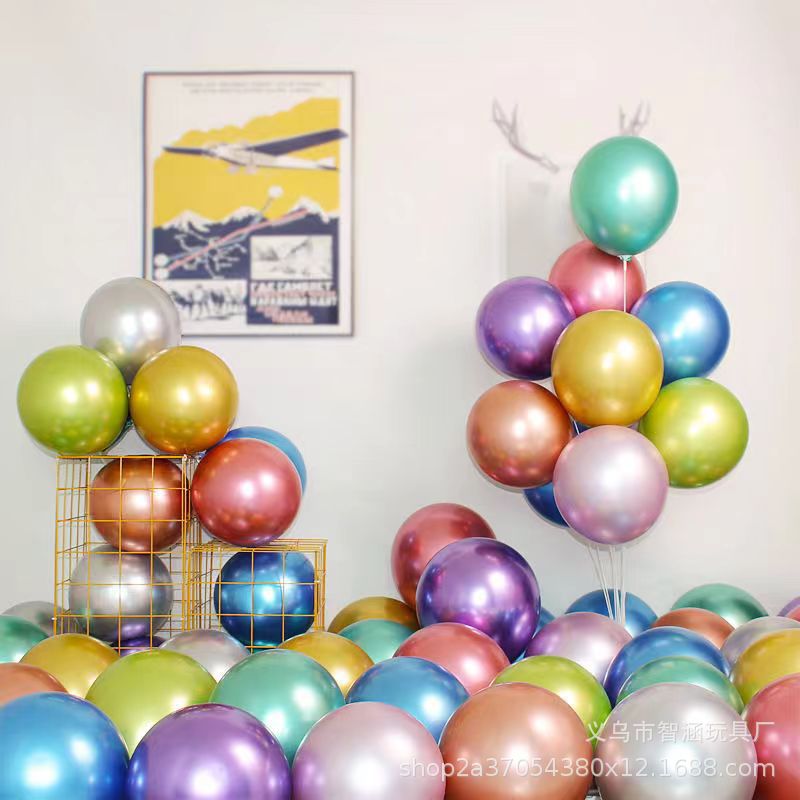 2.8-gram thickened round metallic balloon, popular birthday, wedding, party, wedding room decoration and wedding supplies Specification image
