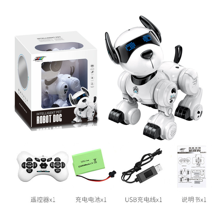Cross-border electric pet robot dog, children's early education remote control programming stunt dog, intelligent bionic pet dog toy details Picture