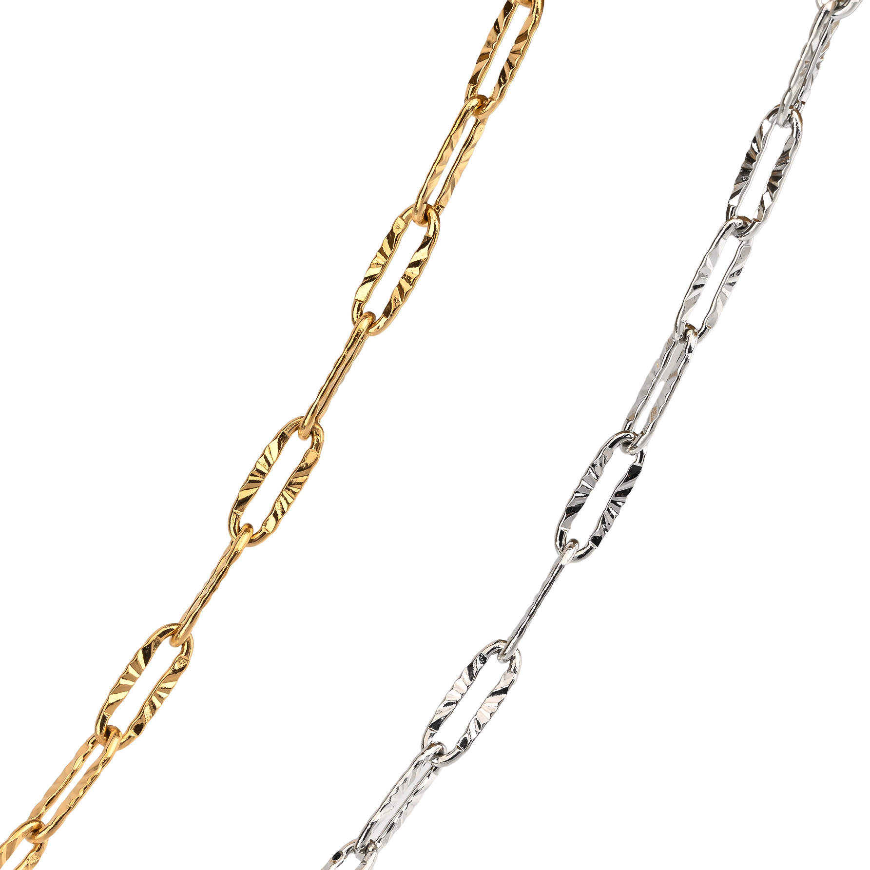 Cross-border best-selling stainless steel PVD vacuum electroplated chain flat wire long cross pressed sunflower pattern chain accessories Application Scenario