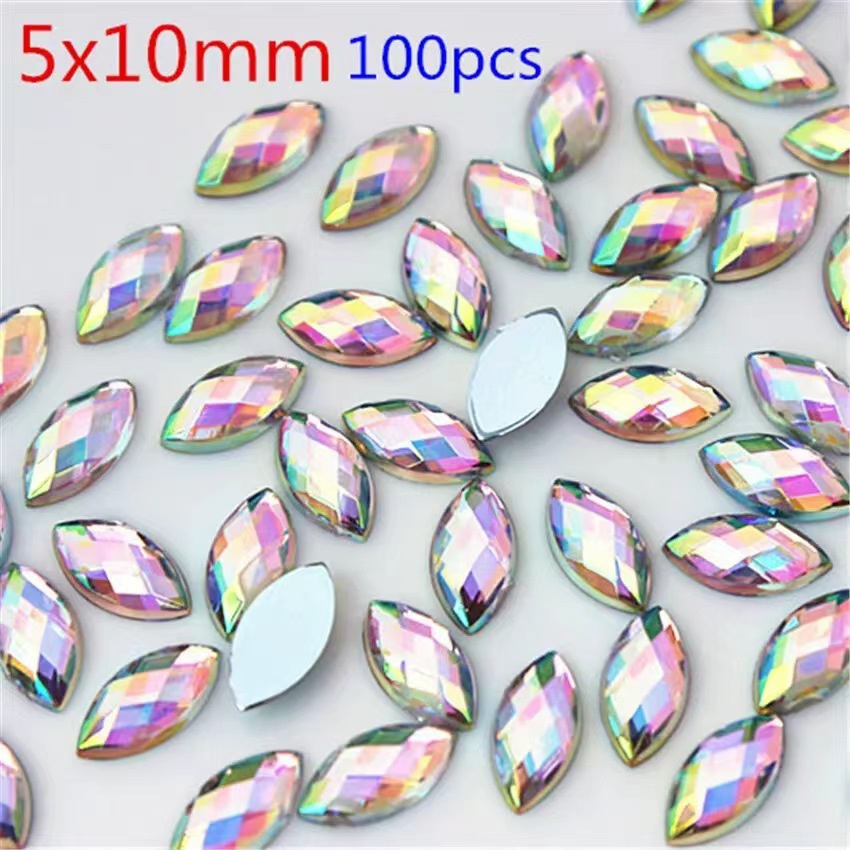DIY handcrafted jewelry accessories from the manufacturer and wholesaler of color-changing AB size mixed flat-bottomed horse eye turtle surface acrylic diamonds Application Scenario