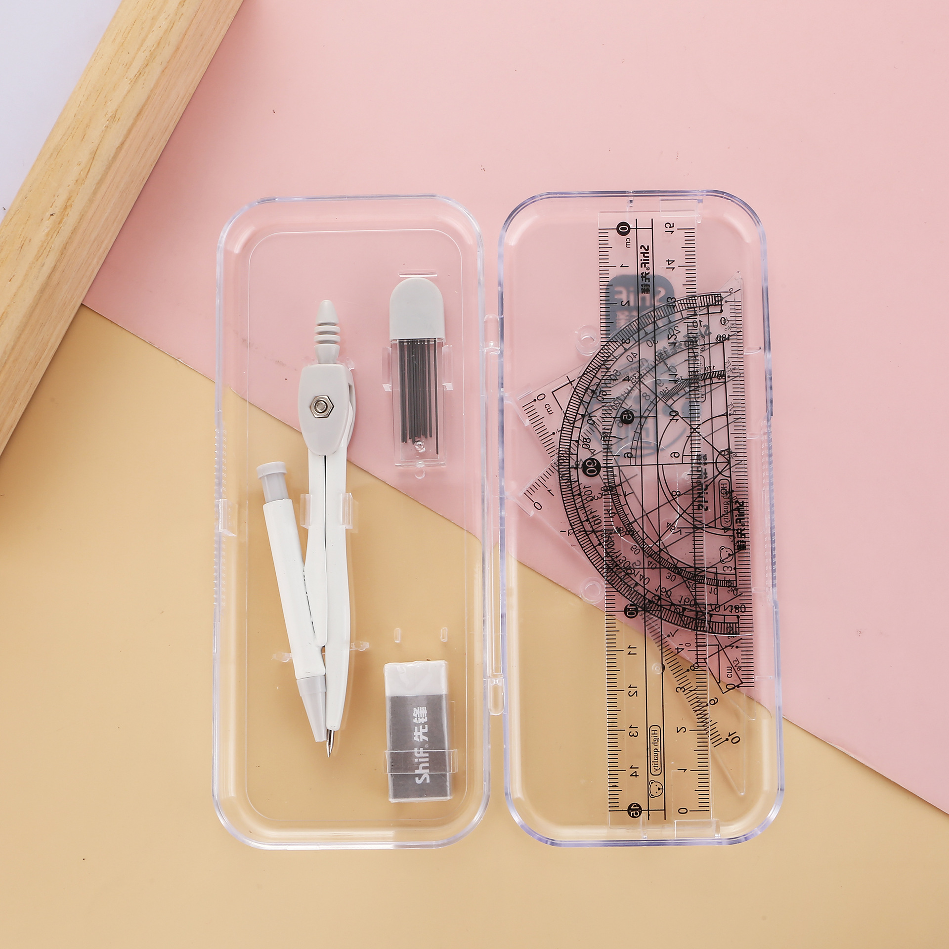 Pioneer 3082 Seven-piece Compass Set for Students, metal alloy compass Geometry Exam drawing set wholesale details Picture