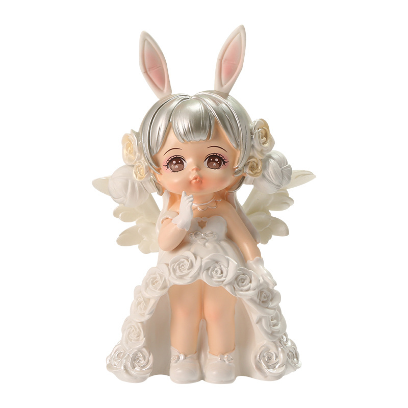 White Moon Star River Anne Figurine Cartoon Girl Resin Handicraft Desktop Figurine Cartoon Cute Anne gift Item Picture