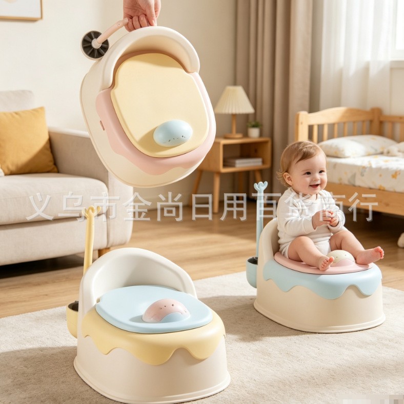 Cute children's toilet seat, special training toilet for boys and girls, infant, household portable toilet seat