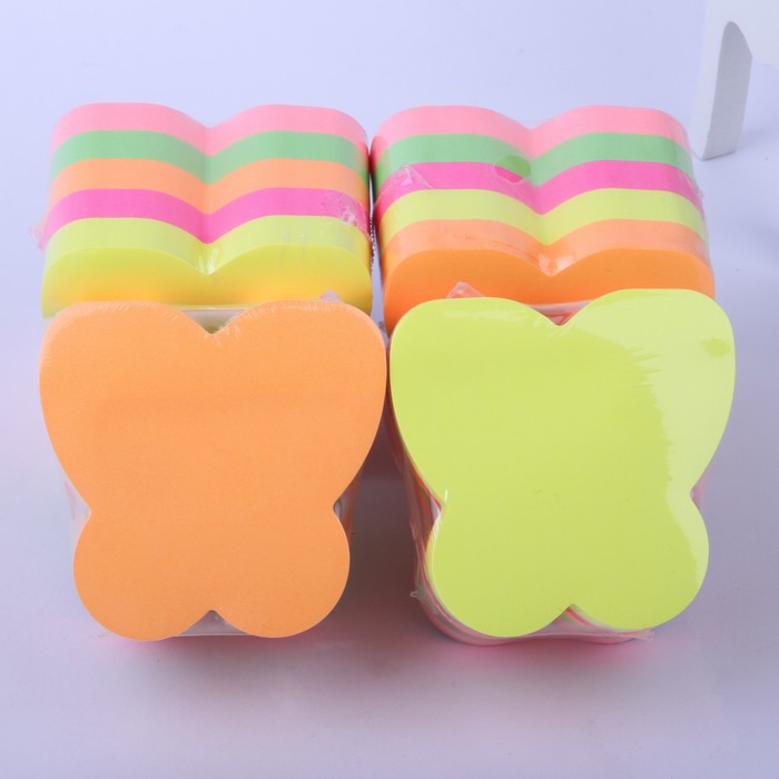 【 Factory Supply 】 500-page creative paper brick note-taking stickers in irregular-shaped fluorescent color for N times, made of irregular-shaped hearts details Picture