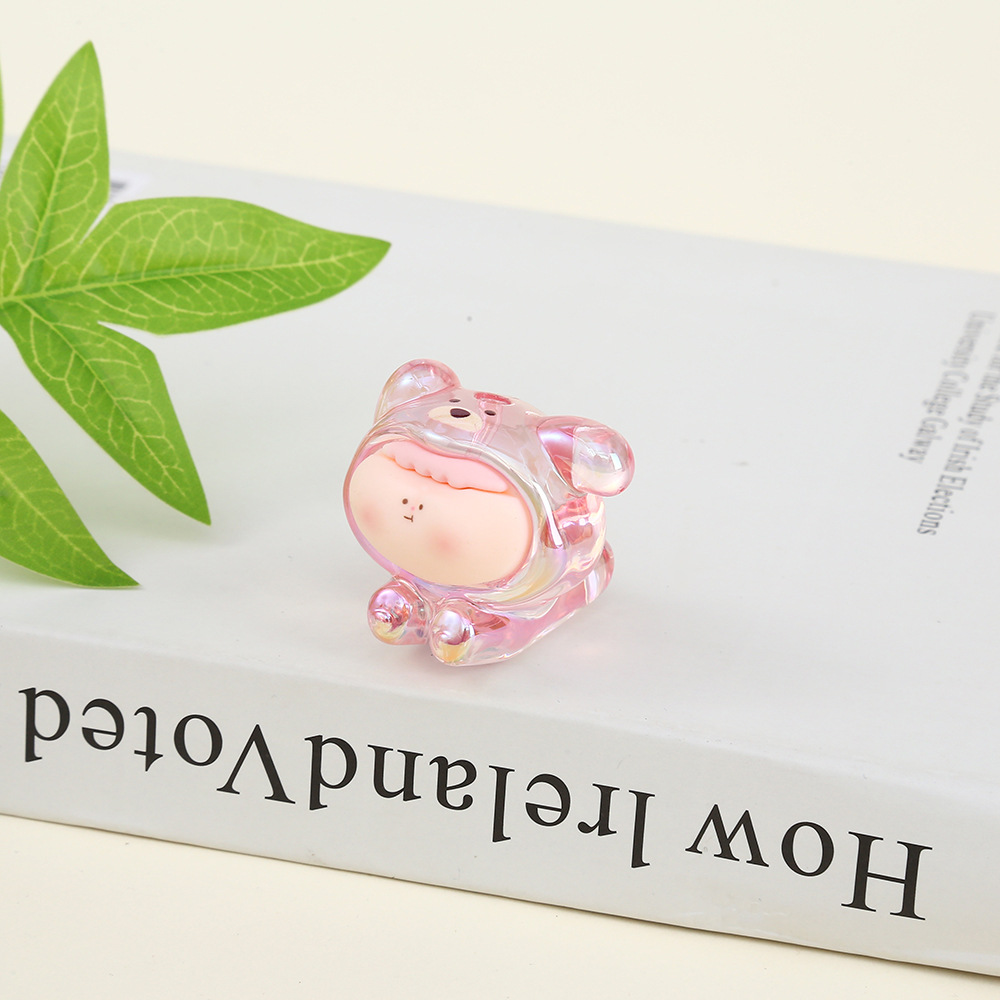 钥匙扣/扁平钥匙圈/星星人/陶泥镶钻/钥匙挂白底实物图