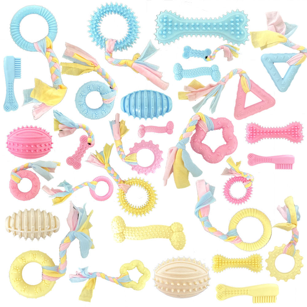 Amazon Dog Toy TPR set Training Teeth Cleaning Fun Interactive Cross-border Factory wholesale Puppy teeth Grinding style Item Picture