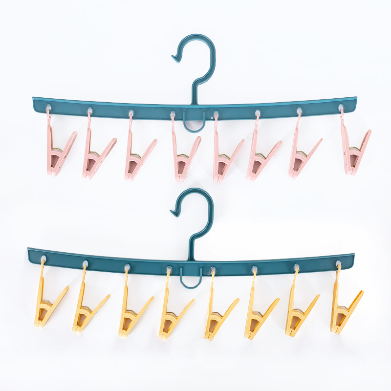 Sock drying magic tool clips, sock clips, clothes drying plastic hangers, multi-clip drying clips, trouser clips, underwear rack Application Scenario