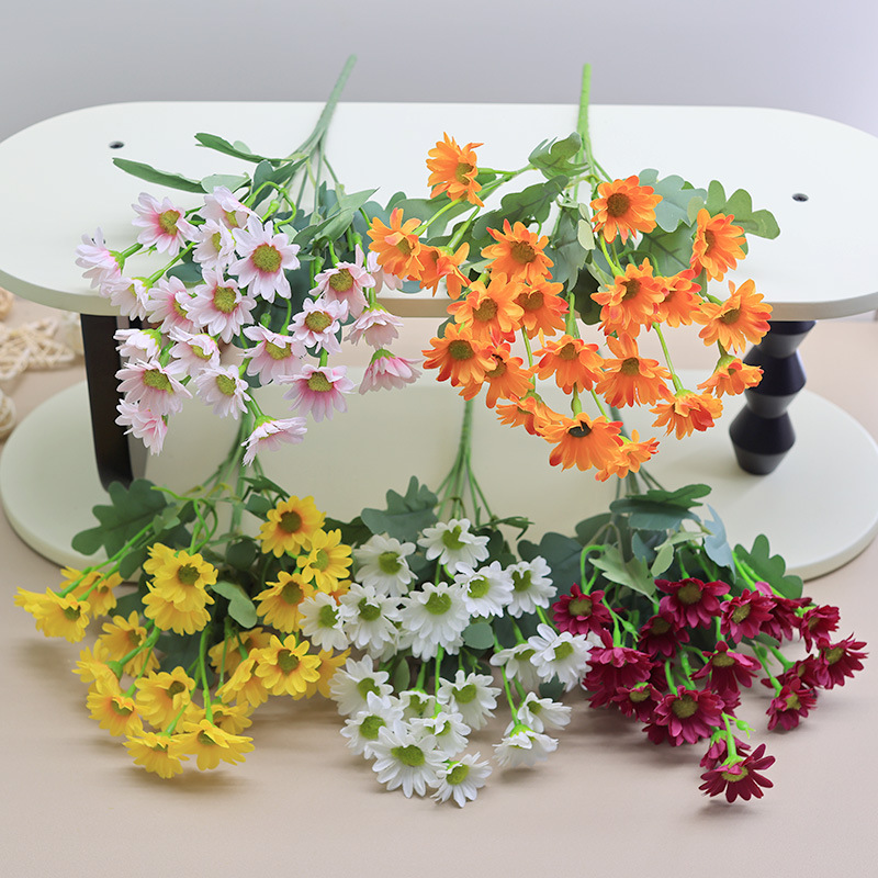 批发小野菊清新ins洋甘菊仿真花摄影道具家居装饰路引花手捧假花