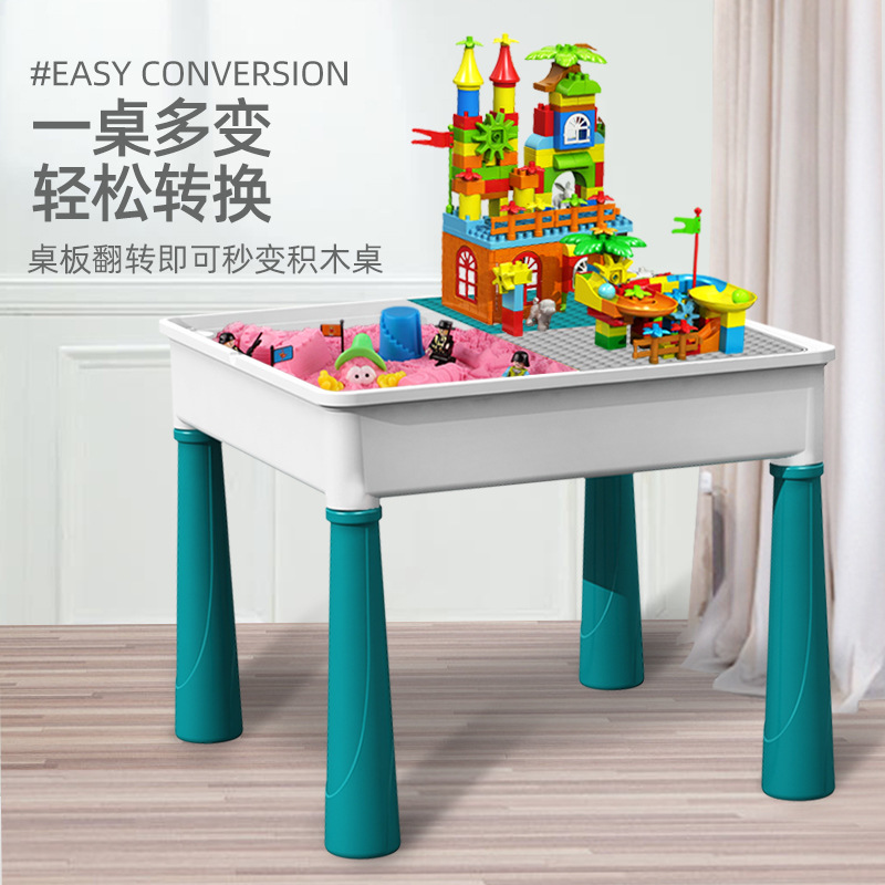Children's multi-functional building block table, large particle assembly 2, educational toy, educational for 6 years old, compatible with Lego for early childhood education Specification image
