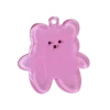 DIY acrylic accessories, phone cases, keychains, pendants with holes, bright pink, double-sided transparent bear pendants Item Picture