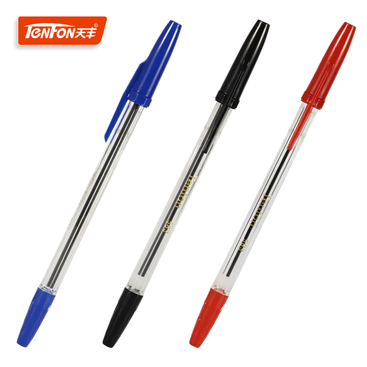 Wholesale of office ballpoint pen inserts, transparent ballpoint pen 583, extended plastic ballpoint pen, 12 pieces per box full figure