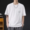 A heavyweight pocket fashion brand short-sleeved T-shirt for men's summer 2025 new large-sized high-end clothing, American round-neck T-shirt Specification image
