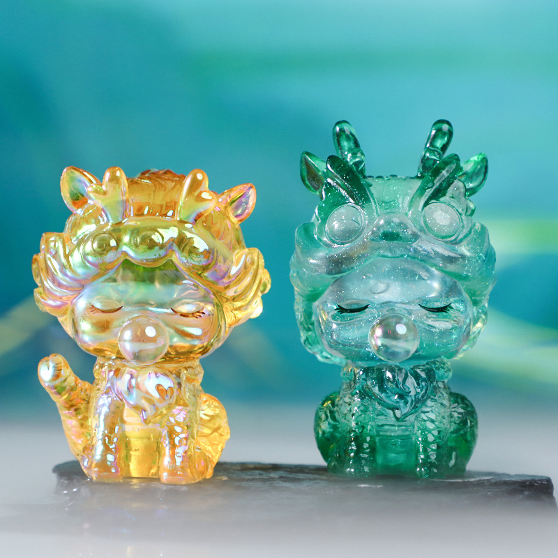Home desktop ornaments, auspicious beast blind box figurines, illuminated resin handicrafts, festival and birthday gifts, dolls details Picture