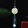 Retro entry and exit safety jade car pendant, new white jade safety buckle, tassel, "Fu" character, car rearview mirror details Picture