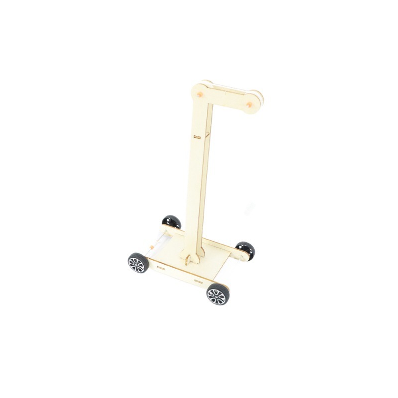 diy gravity cart made of wood, small technology gravity cart, pulley cart, primary school science teaching aid Item Picture