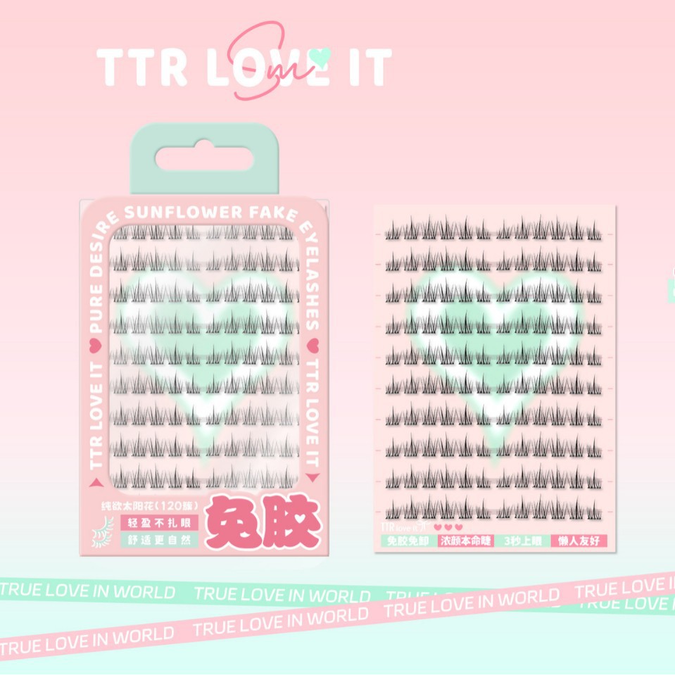 TTR Three-second Heartbeat Rabbit glue false eyelashes, Lady's simulated curly eyelashes, Lazy fish tail, Pure Desire Cat comic eye eyelashes Application Scenario