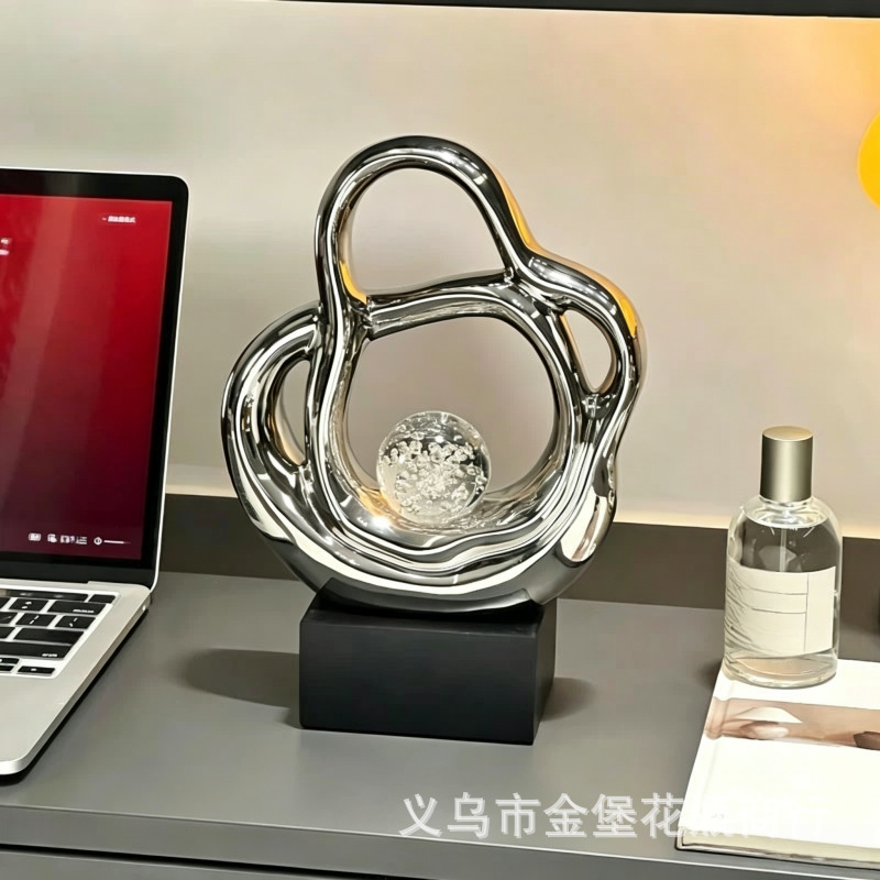 Modern curvilinear hollowed-out art furnishings, office TV cabinets, simple decorative items, home soft furnishing supplies Application Scenario