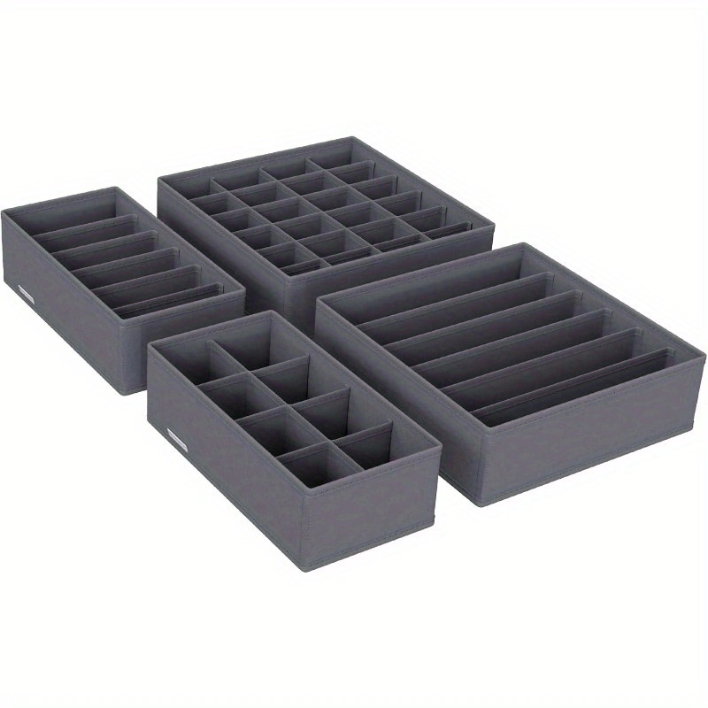 Beige separated underwear storage box, four-piece set, sock drawer storage, fabric 6-compartment, 7-compartment, 8-compartment, 24-compartment storage box Application Scenario