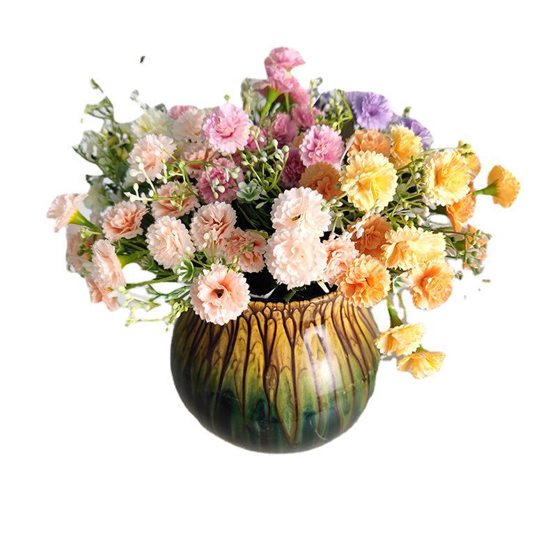 仿真花DIY发饰配件/假花/5朵塑膠花/仿真花/假花批发白底实物图