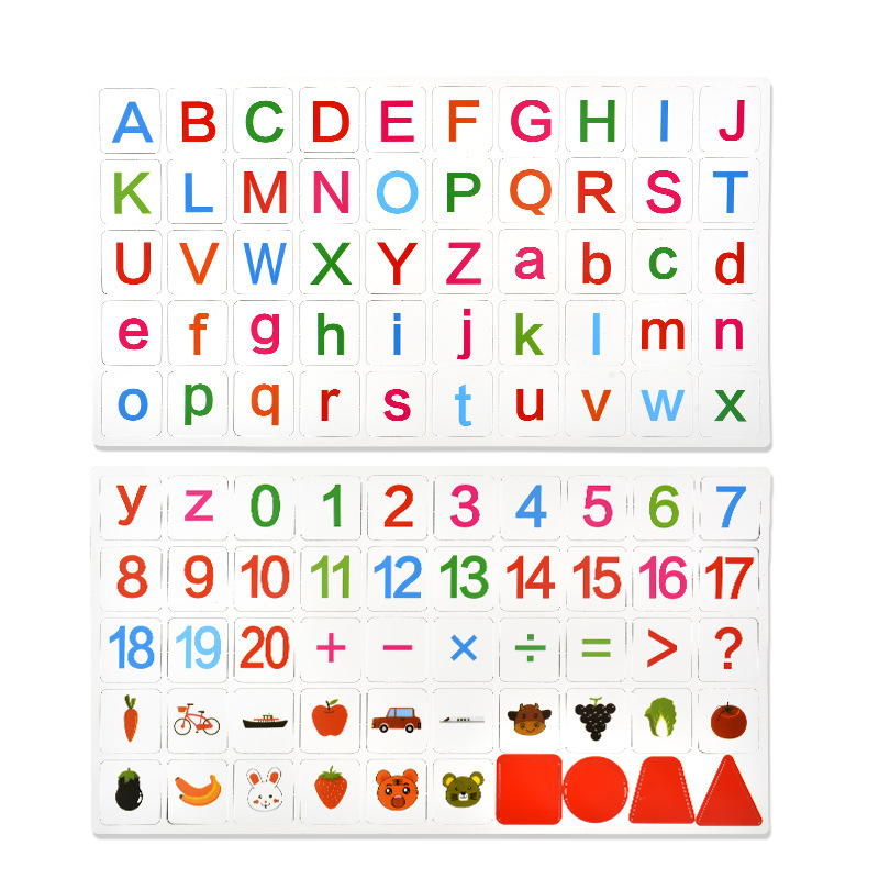 ABC数字字母磁性贴合集儿童益智有图识字木质画板配件磁片磁吸