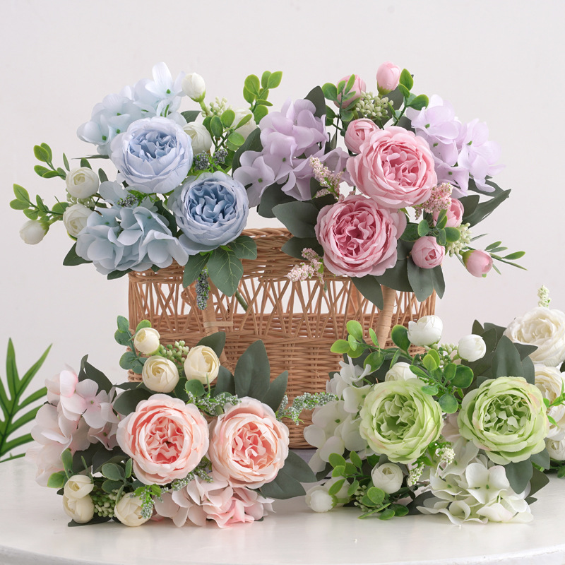 仿真花DIY发饰配件/假花/5朵塑膠花/仿真花/假花批发产品图