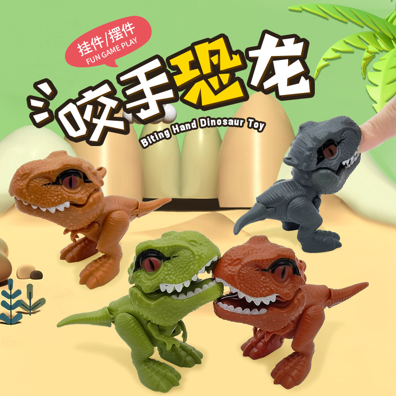 Wholesale of cross-border new children's hand-biting dinosaur toy models, the same style as Douyin Internet celebrities