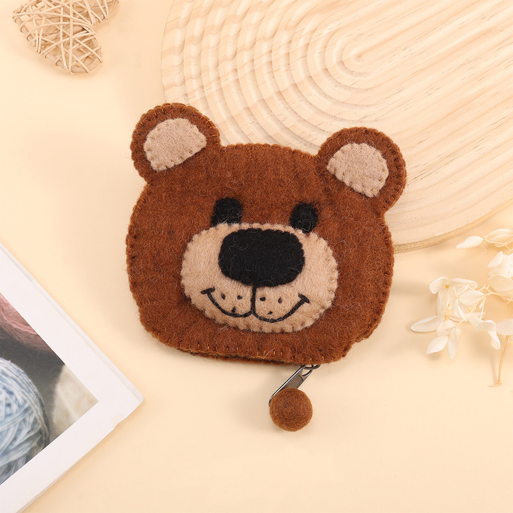 尼泊尔手工羊毛毡零钱包卡包可爱动物造型零钱包毛绒卡包厂家批发产品图