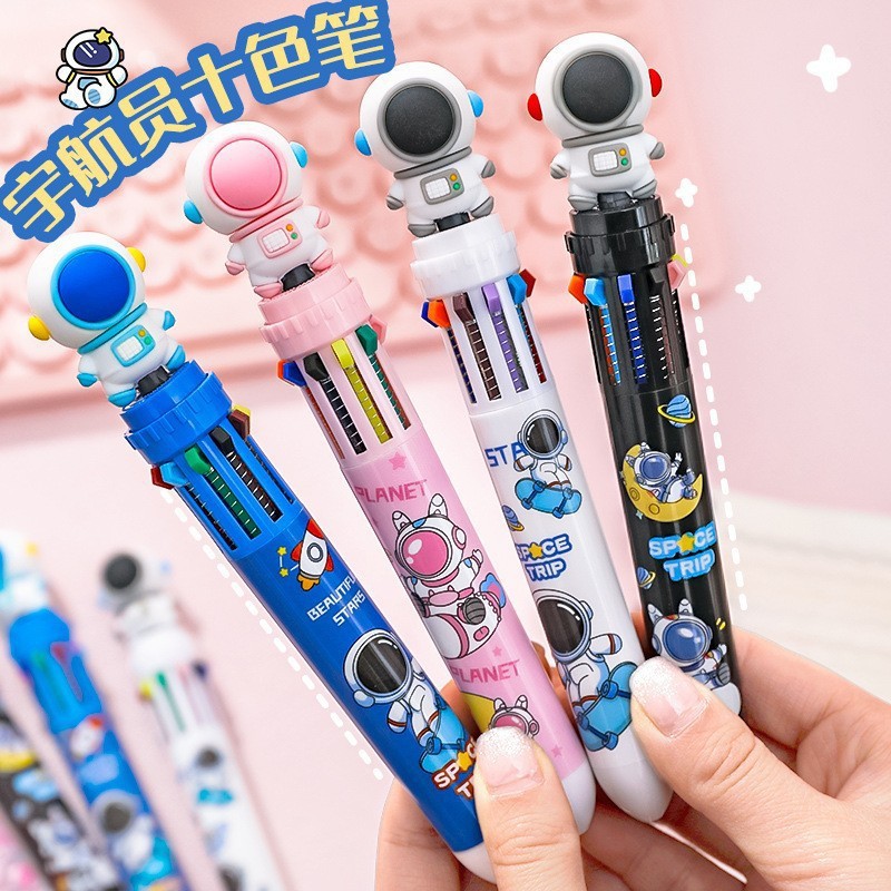 Cute Sanrio Astronaut ten-color ballpoint pen Cartoon multi-color press-type student high appearance level stationery gel pen Specification drawing