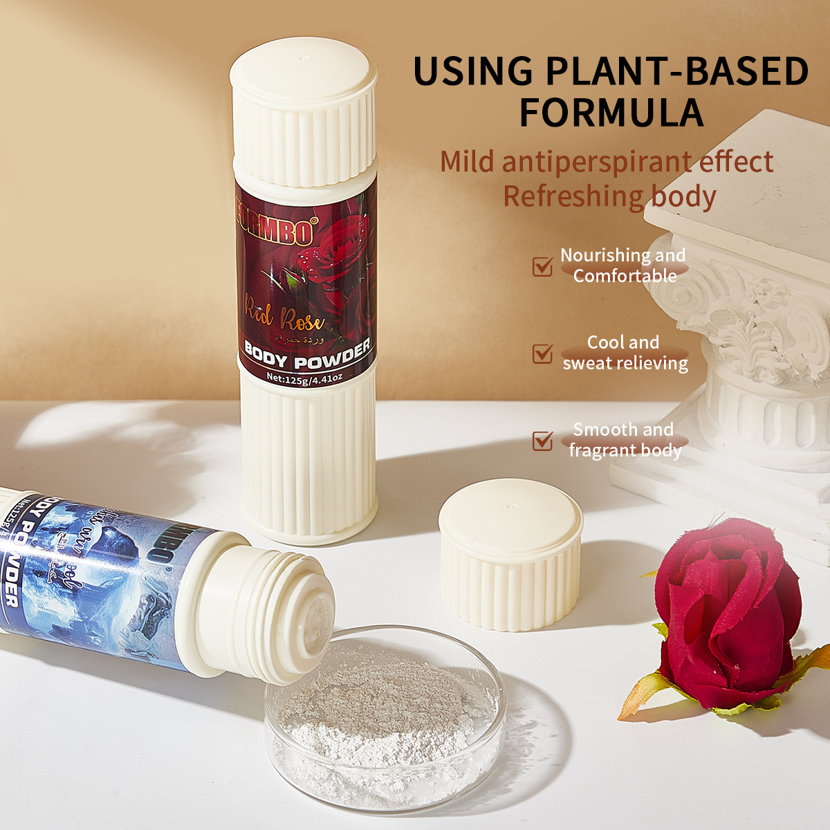 【跨境专供】FORMBO身体粉清凉止汗清爽持久留香花香身体粉批发产品图