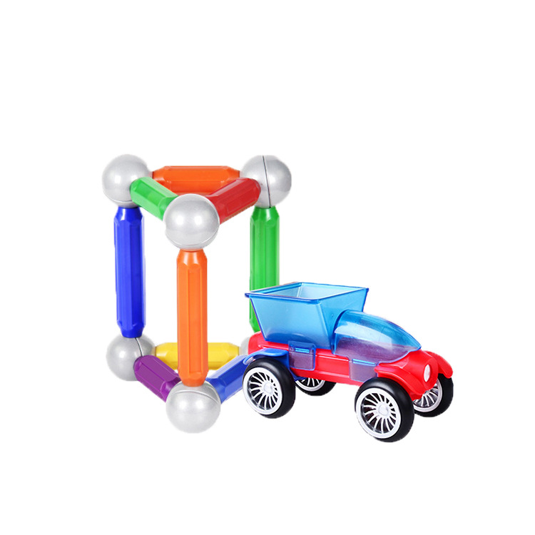 25pcs color box magnetic bar building block toy set, children's intelligence and early education assembly car magnet gift wholesale Item Picture
