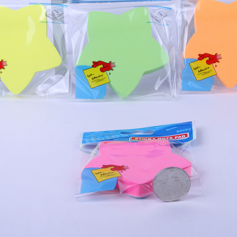 The manufacturer supplies special-shaped fluorescent sticky notes, star N-time stickers, and 100-page fluorescent special-shaped instant notes Specification image