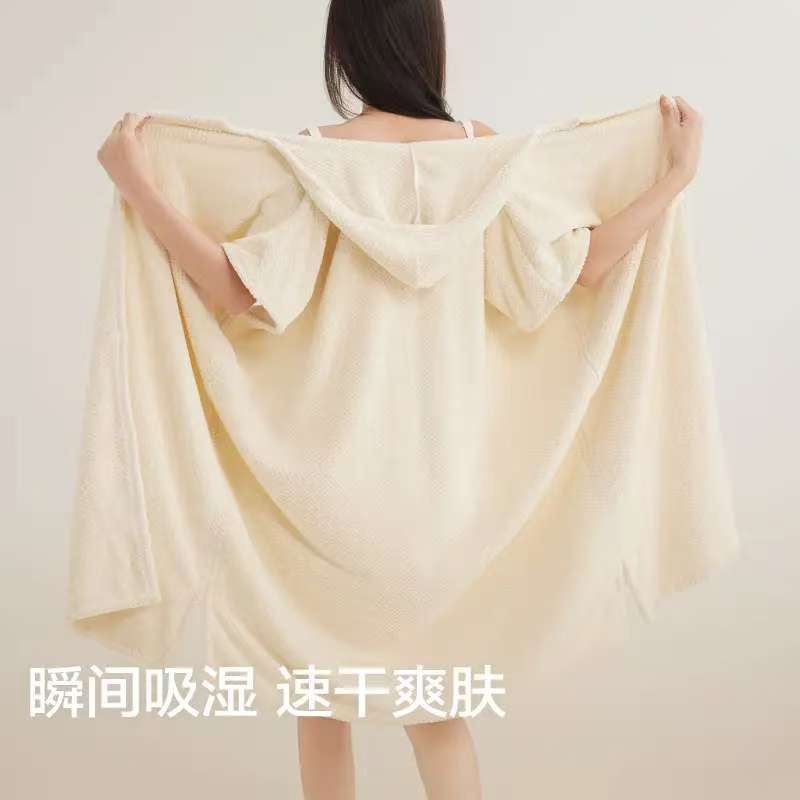 New women's bathrobes, adult embroidered bath skirts, thickened and enlarged autumn and winter cartoon cute super thick coral fleece bath towels Item Picture